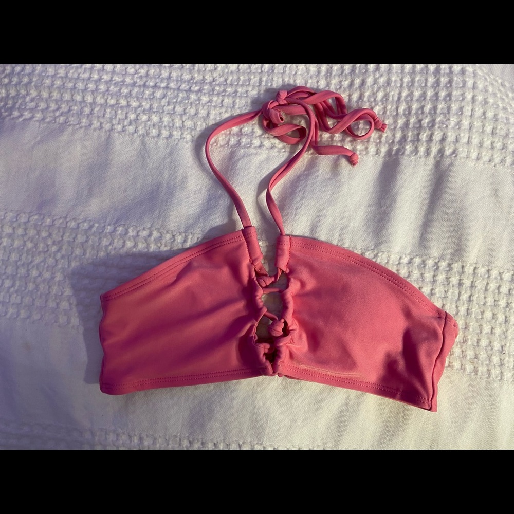 Bright Pink bandeau baithing suit top